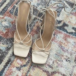 Worn once - square toe, lace up heels 7.5 so fun for going out!